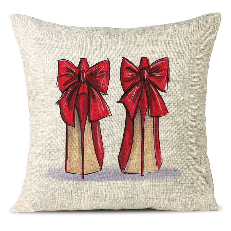 Christmas Themed Linen Pillowcase
