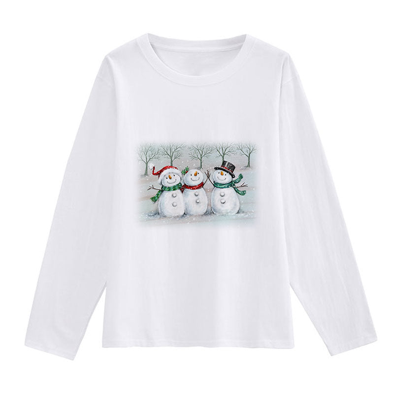 2021 Beautiful Christmas Women White T-Shirt X