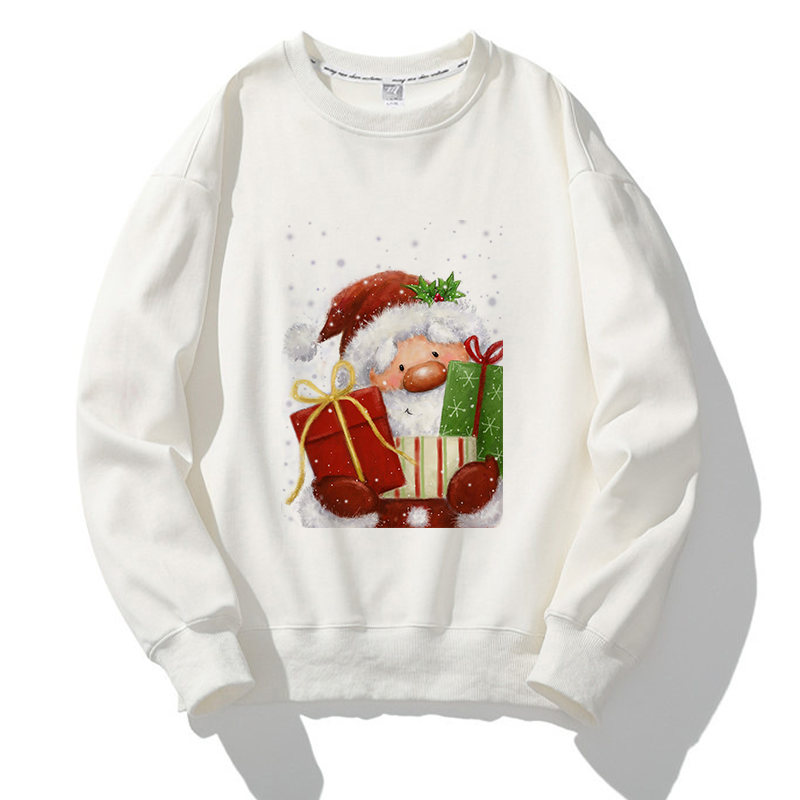 Jolly Christmas O-Neck White Sweater D