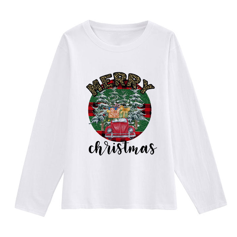 2021 Christmas Fashion Women White T-Shirt S