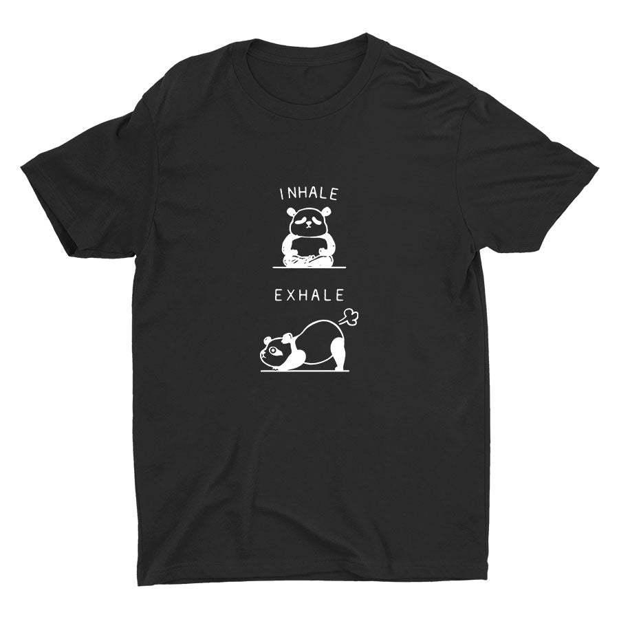 "EXHALE" Cute Panda Cotton Tee