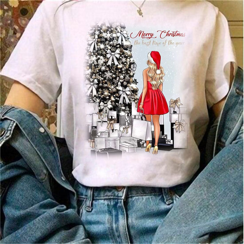 Merry Christmas Women White T-Shirt I