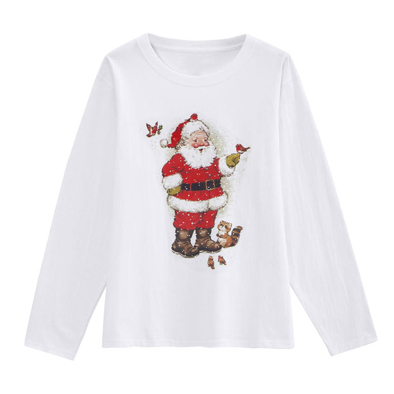 2021 Beautiful Christmas Ladies White T-Shirt W