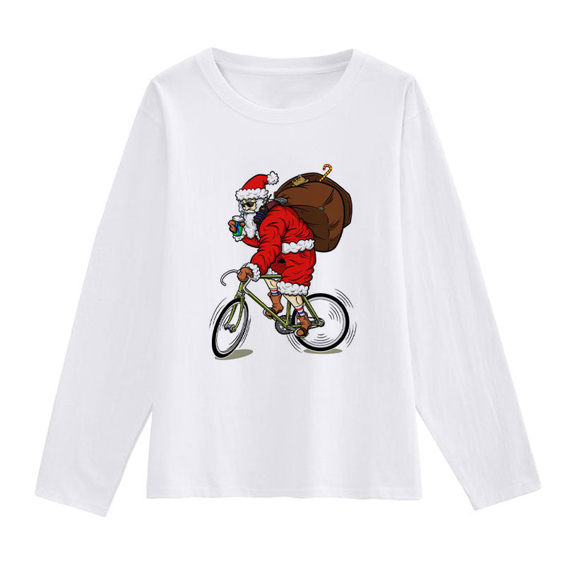2021 Beautiful Christmas Women White T-Shirt E