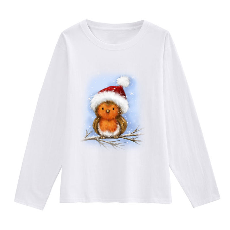 Lovely Christmas Ladies White T-Shirt Z