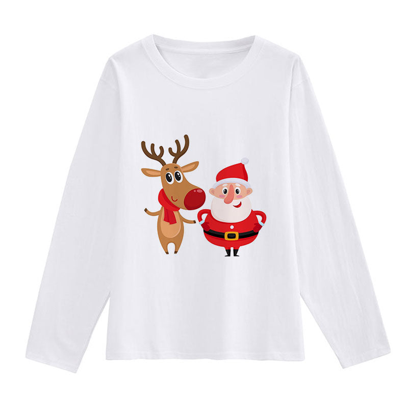 2021 Fashion Christmas White Shirt For Ladies O