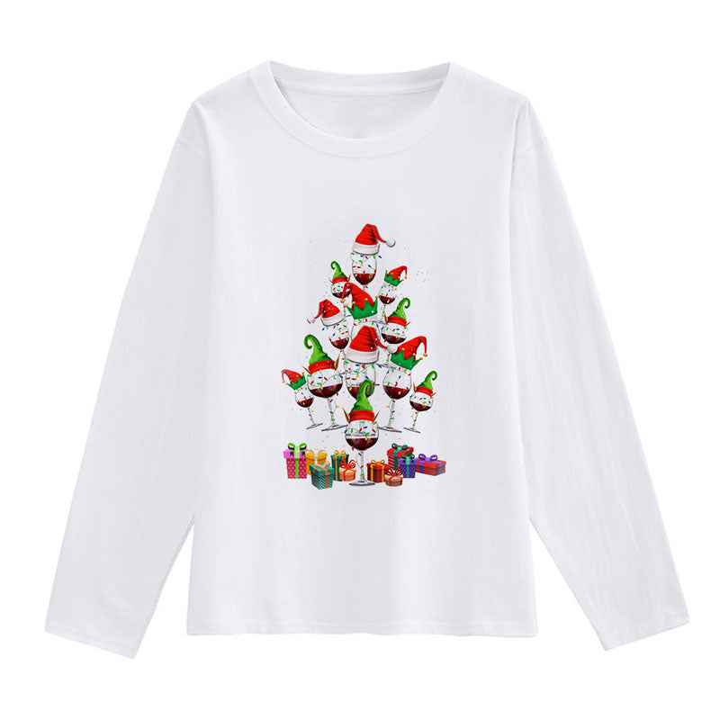 2021 Fashion Christmas White Shirt For Ladies E