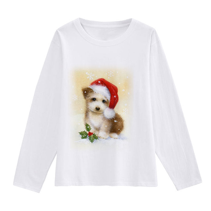 2021 Christmas Fashion Ladies White T-Shirt U