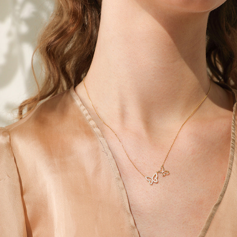 Butterfly Double Wrap Necklace