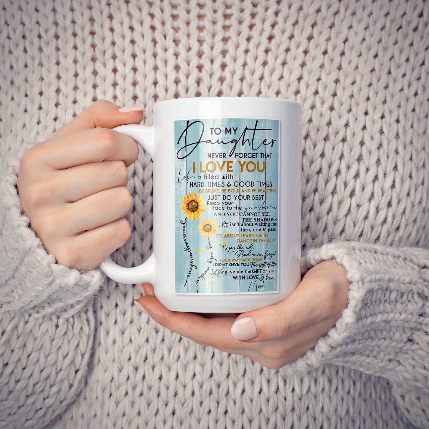 To My Daughter Customized Coffee Mug