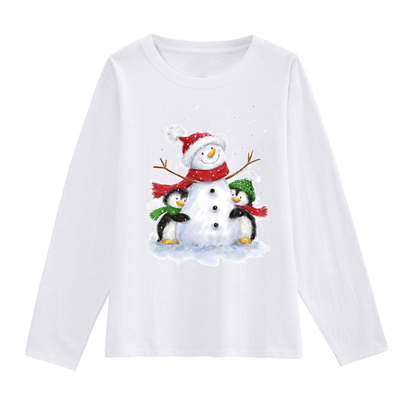 2022 Christmas Cute Snowman White T-Shirts