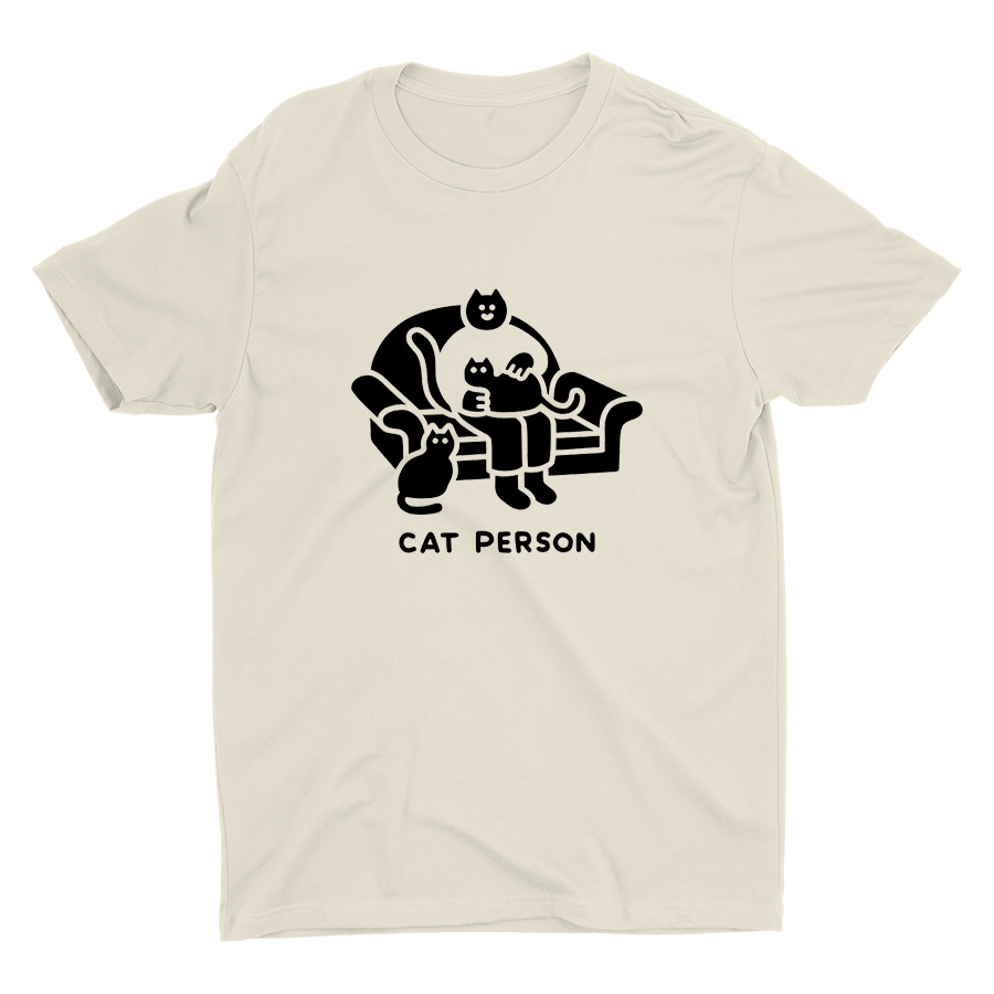 Cat Person Printed Cotton Tee