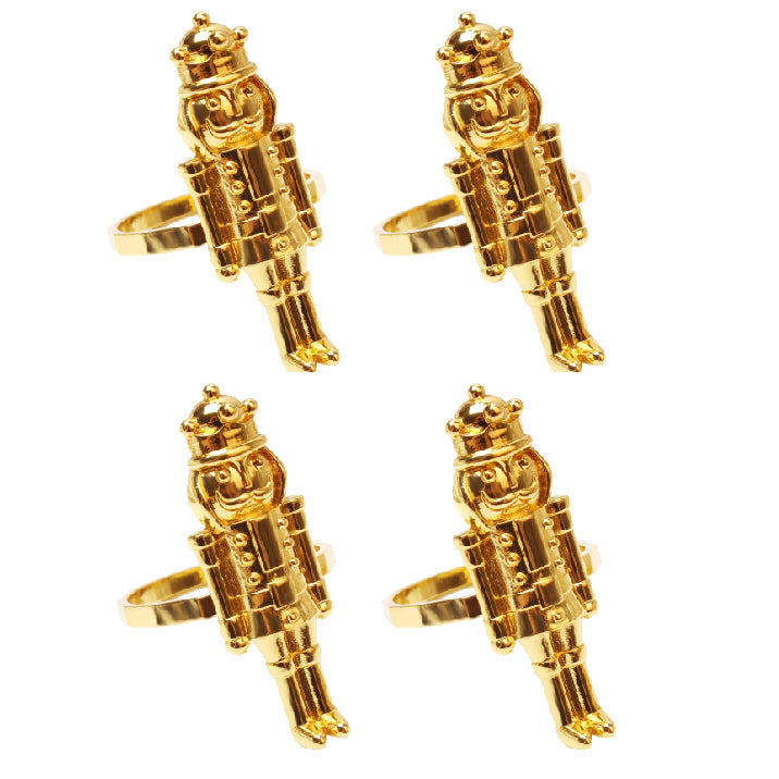 Christmas Nutcracker Soldier Napkin Rings Set of 4