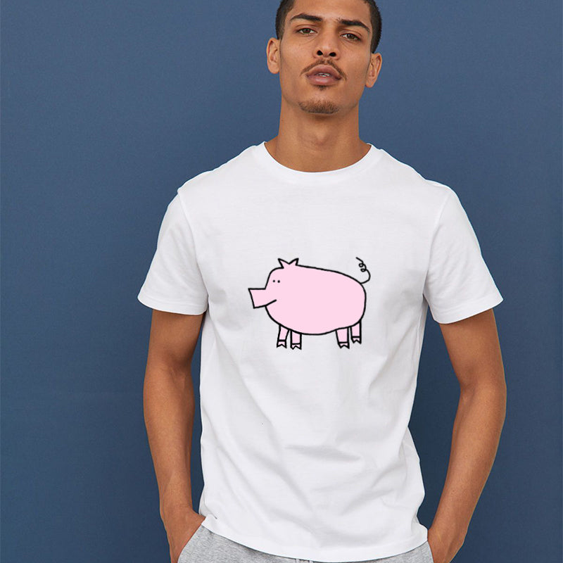 Cute Colorful Piggy Cotton Tee