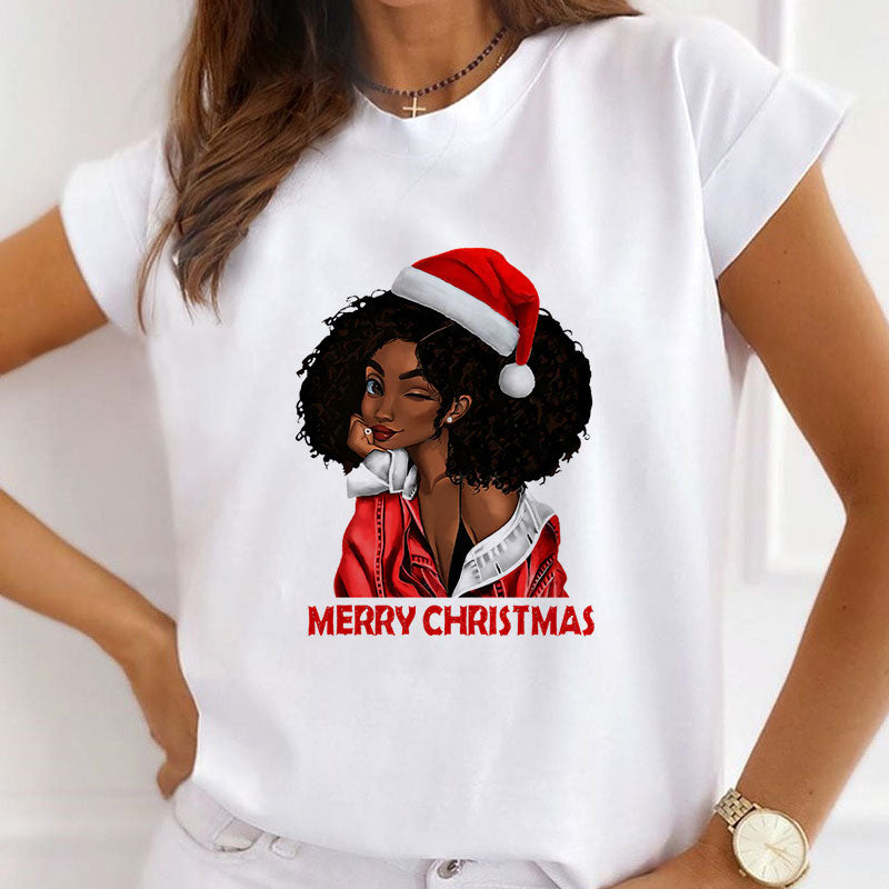 Hello Christmas Women White T-Shirt T
