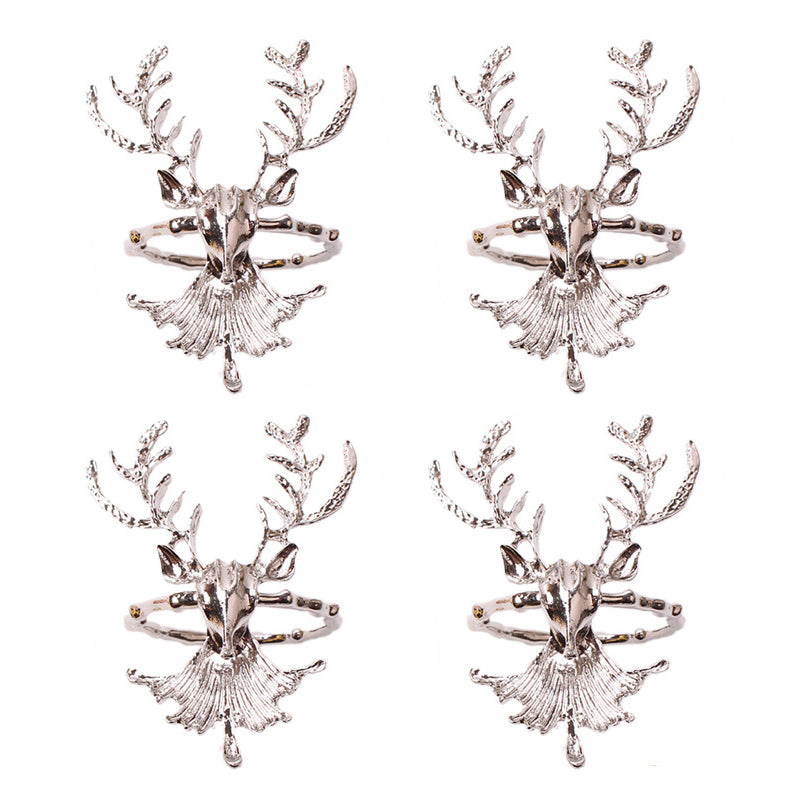 Christmas Elk Napkin Rings Set of 4