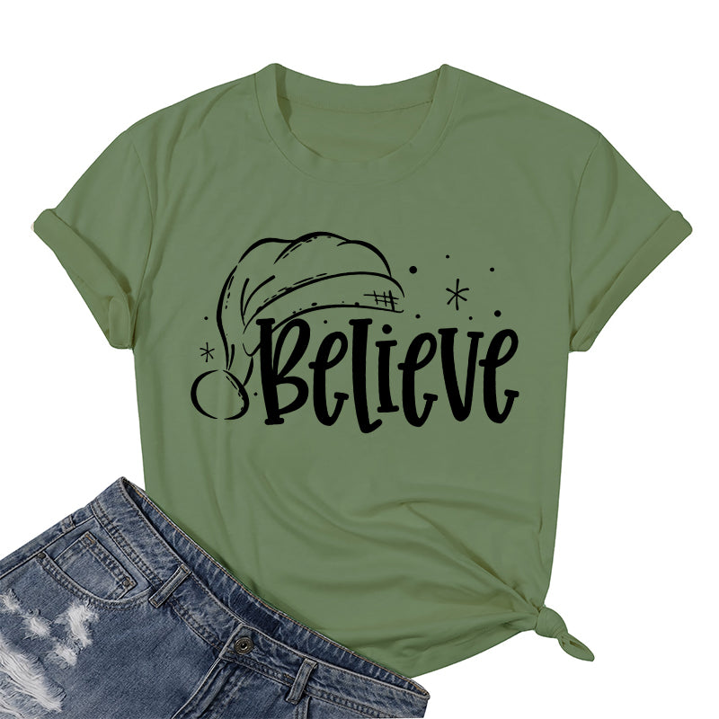 Cotton 2022 Merry Christmas T-shirts