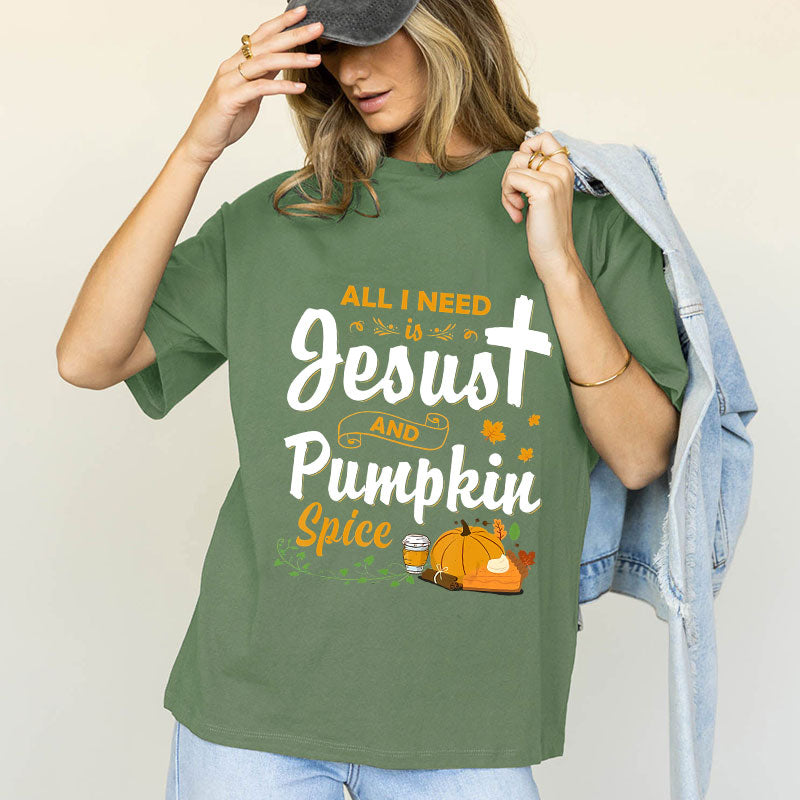 Jesus And Pumpkin Spice Cotton Tee