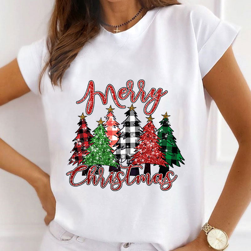 Merry Christmas Trees White T-Shirt