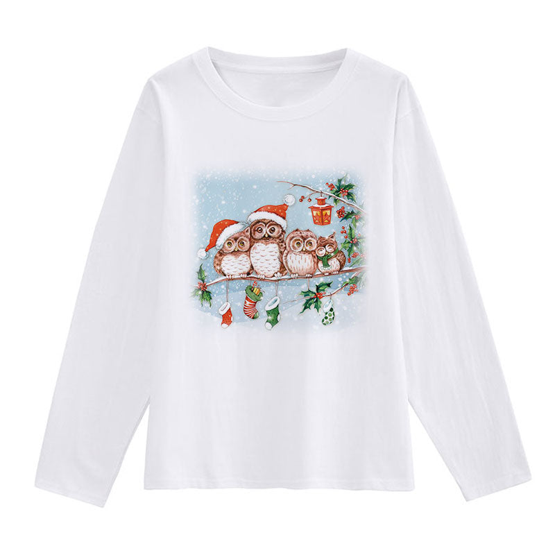 Beautiful Christmas Ladies White T-Shirt D