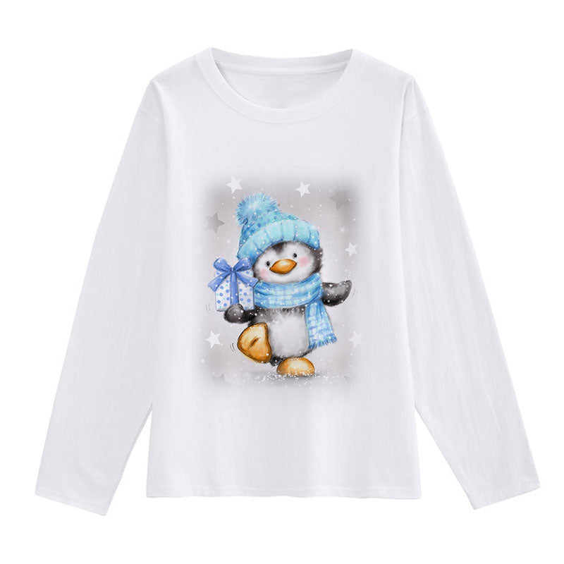 Cute Christmas Ladies White T-Shirt B