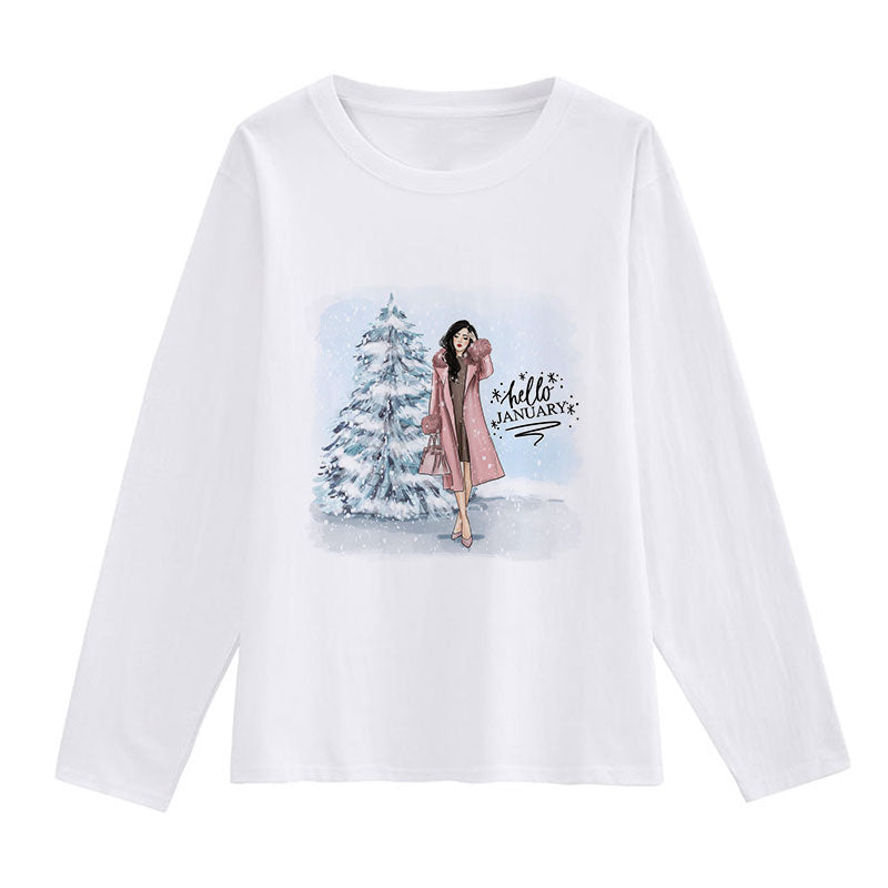 HAPPY 2021 Christmas Women White T-Shirt T