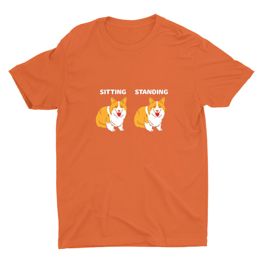 Sitting&Standing Corgi Cotton Tee