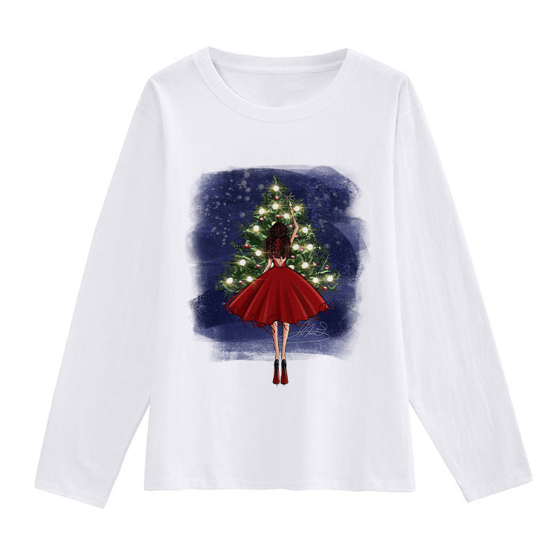 HELLO 2021 Christmas Women White T-Shirt M
