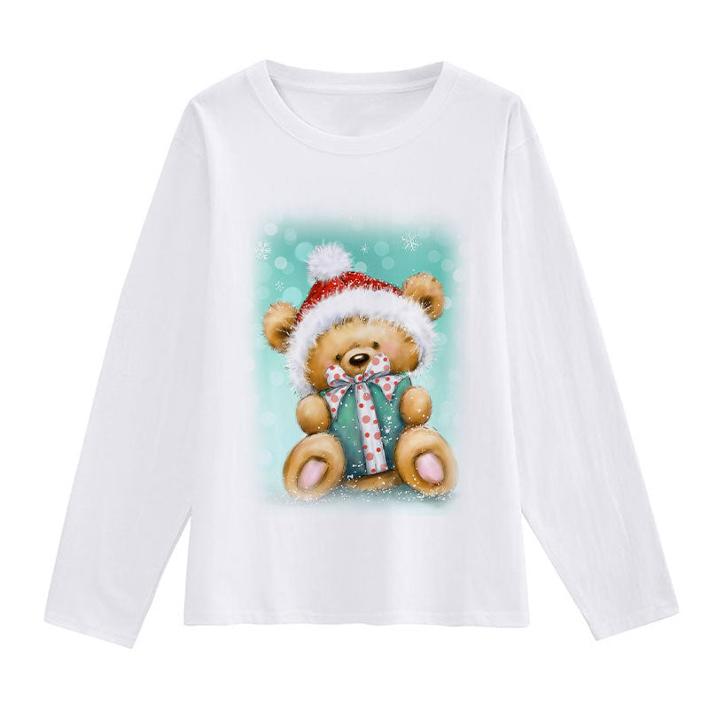 2021 Christmas Fashion White T-Shirt D