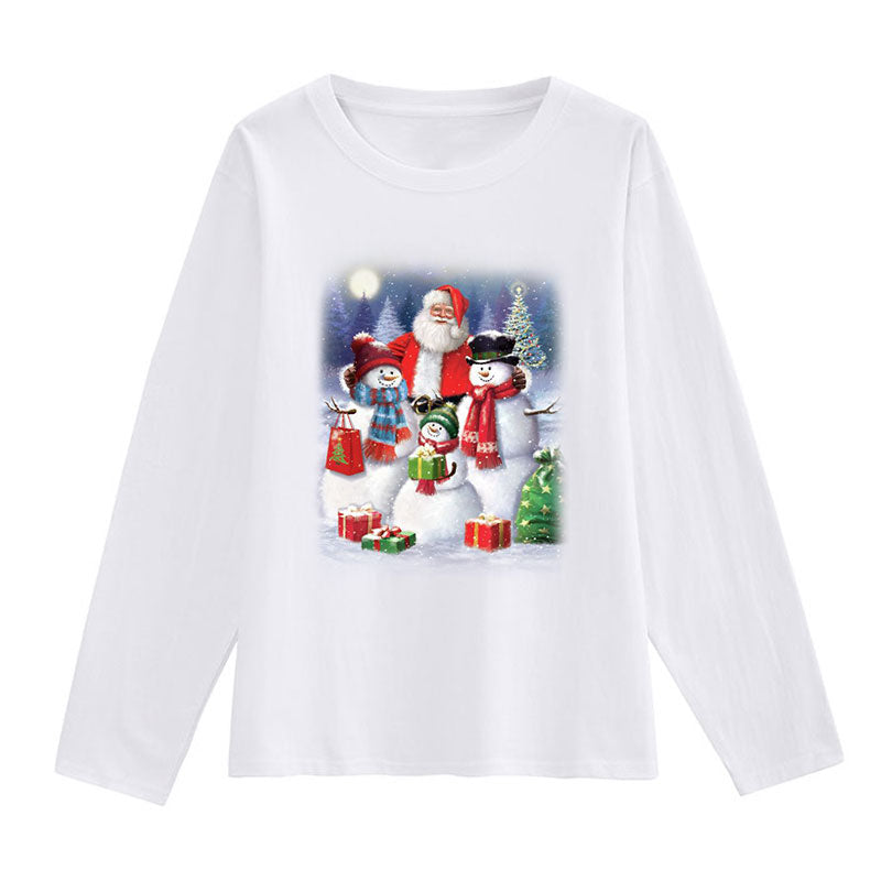 2021 Beautiful Christmas Women White T-Shirt I