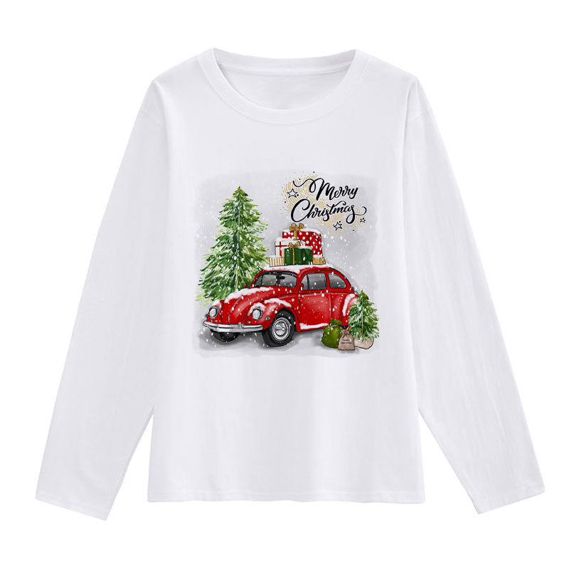 HAPPY Christmas Women White T-Shirt U