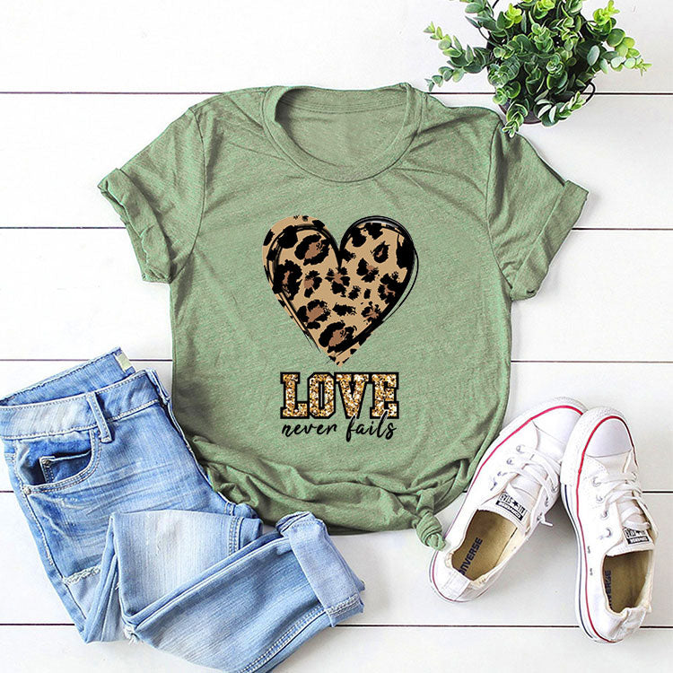 Love never fails multi-color tee