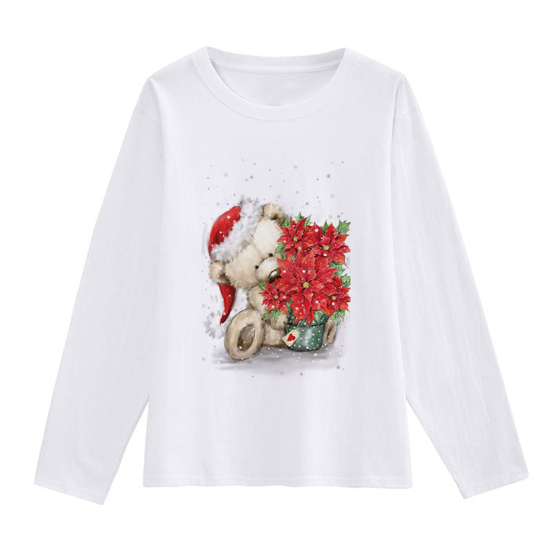 Merry Christmas Ladies White T-Shirt K