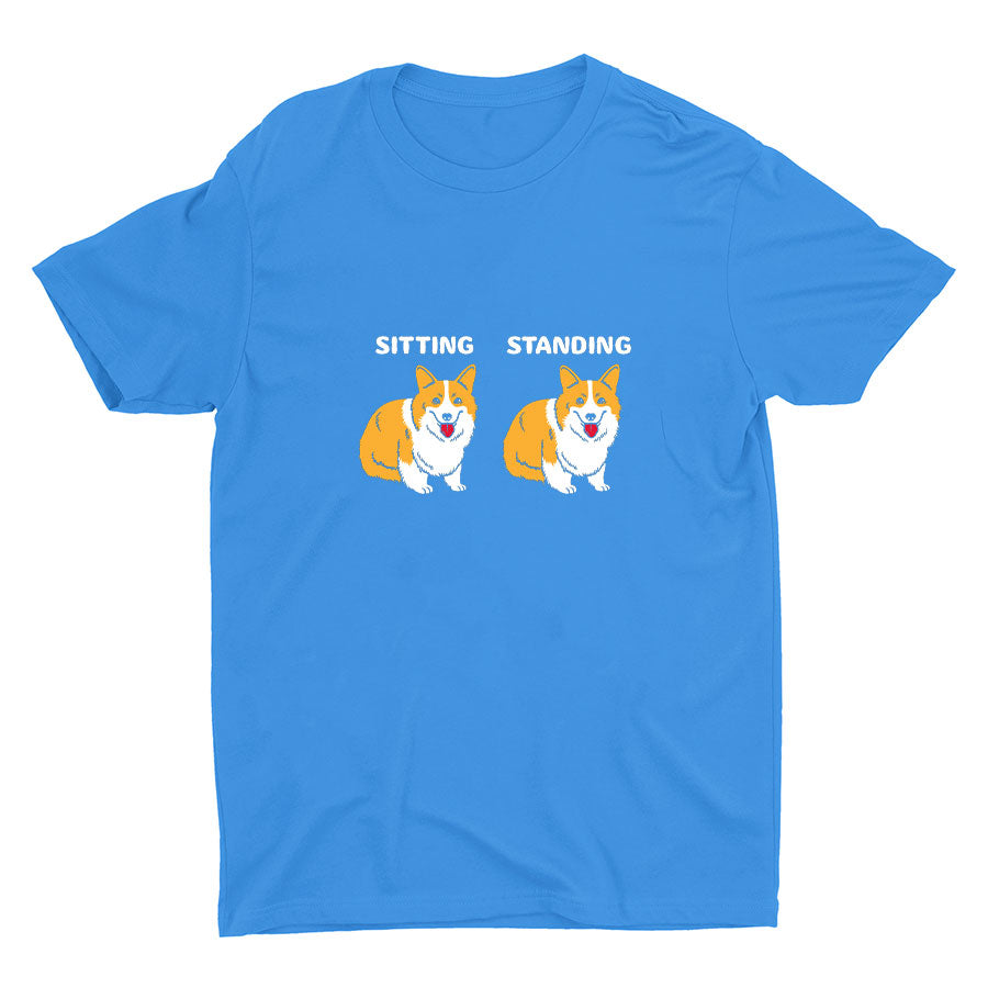 Sitting&Standing Corgi Cotton Tee