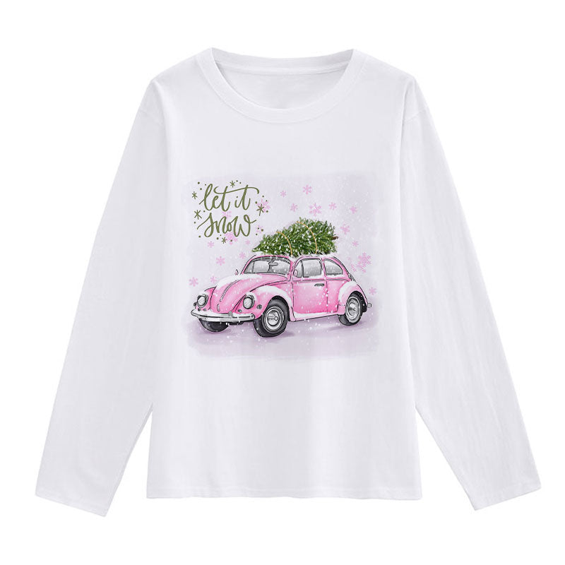 HAPPY Christmas Women White T-Shirt W