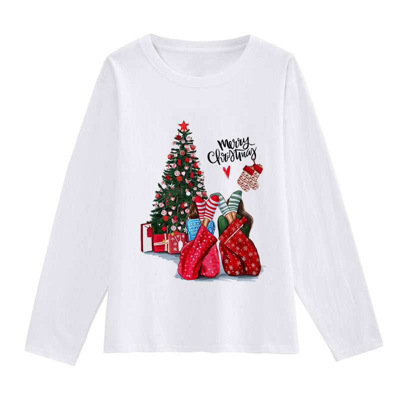 Hello Christmas Women White T-Shirt H