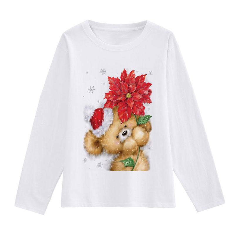 Merry Christmas Ladies White T-Shirt L