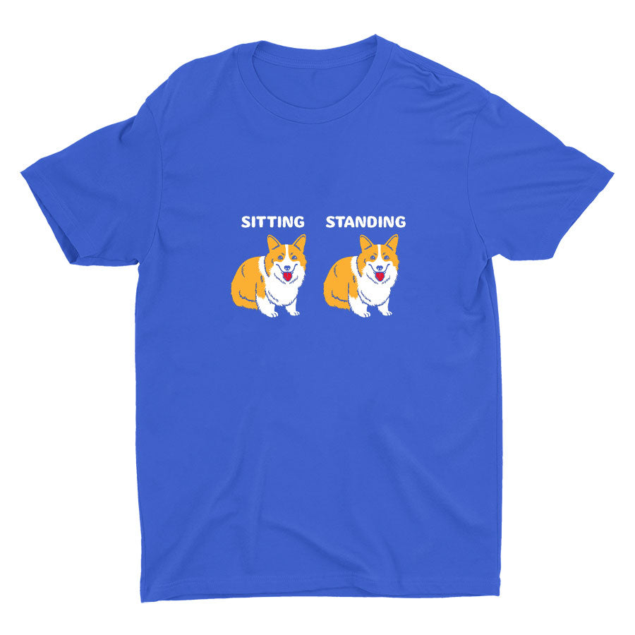 Sitting&Standing Corgi Cotton Tee
