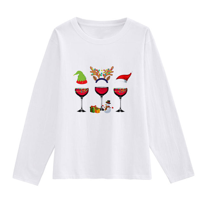 2021 Fashion Christmas White Shirt For Ladies S