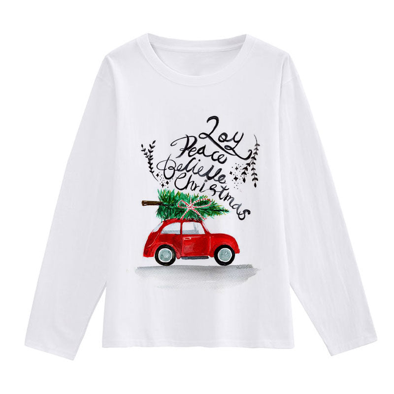 Merry Christmas Ladies White T-Shirt M