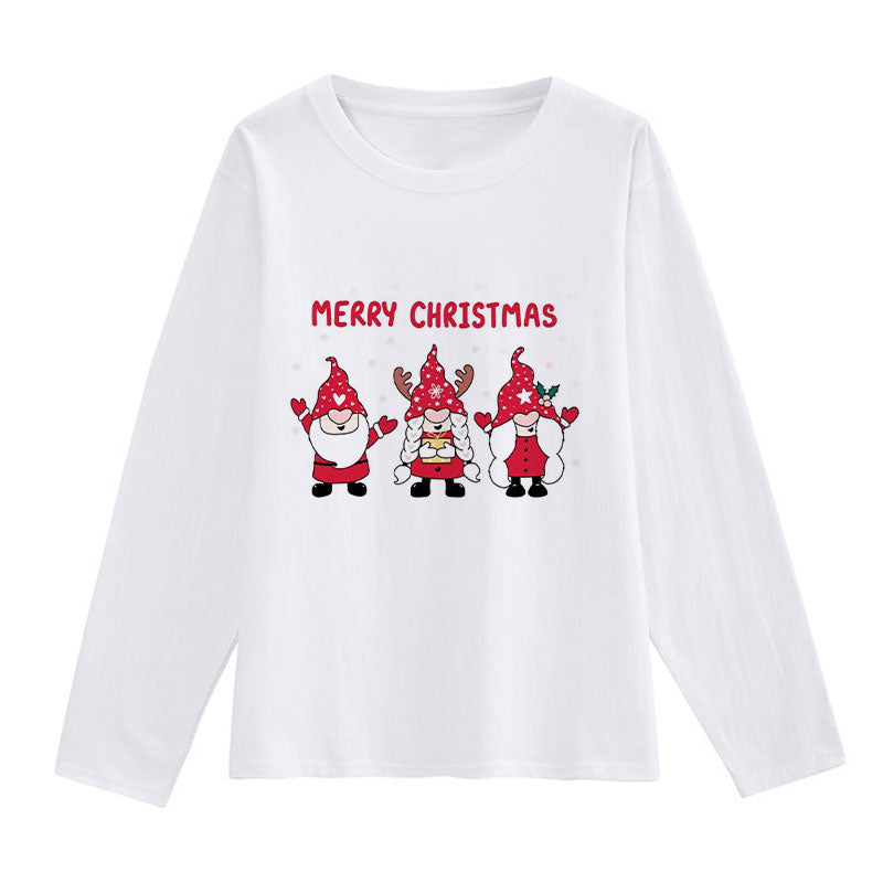 2021 Christmas Fashion Women White T-Shirt E