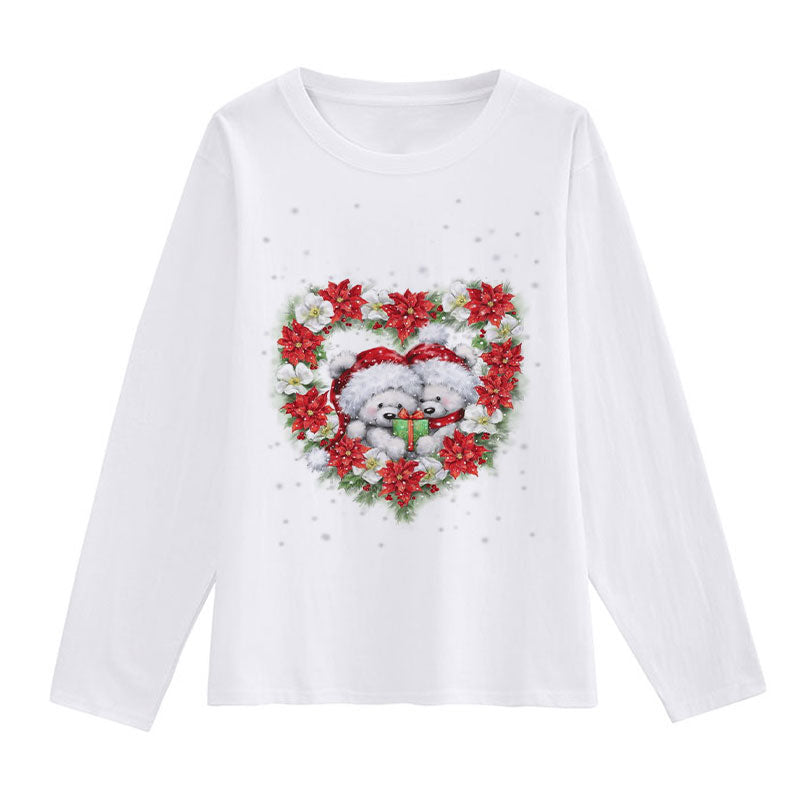 Merry Christmas Women White T-Shirt K