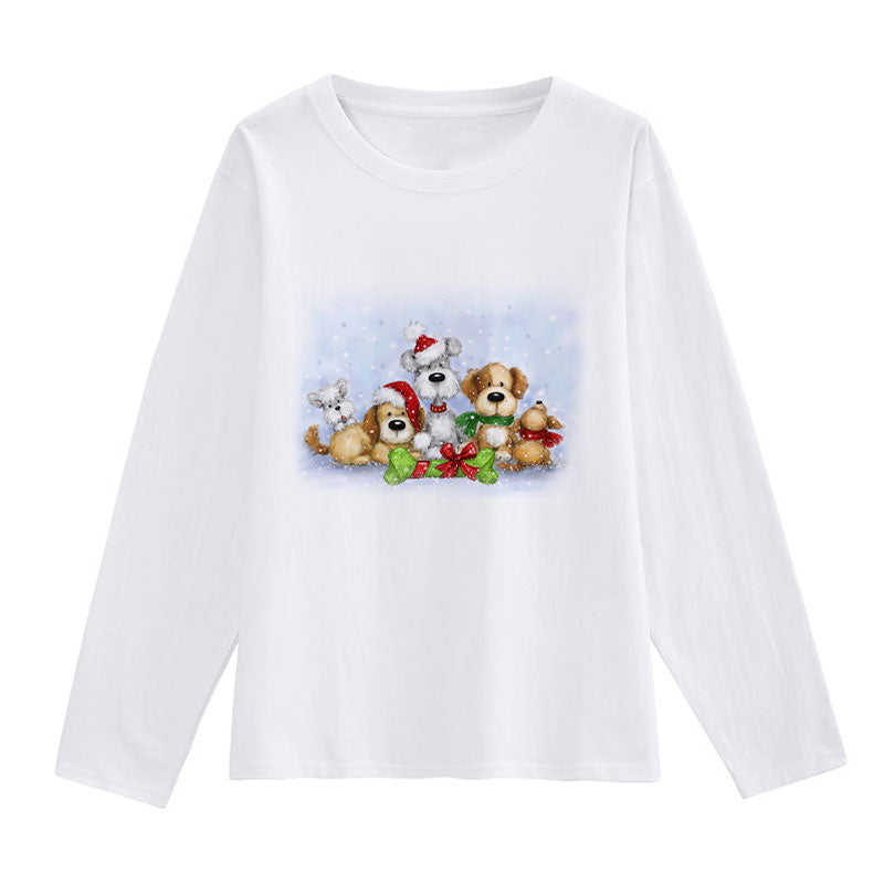 HAPPY Christmas Ladies White T-Shirt R