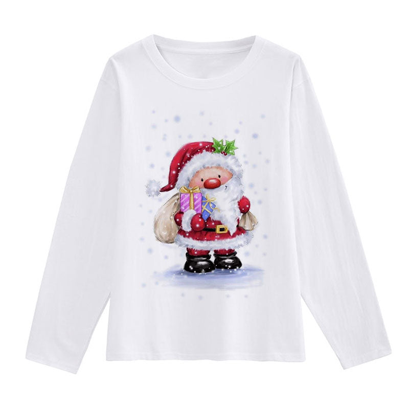 Merry Christmas Women White T-Shirt L