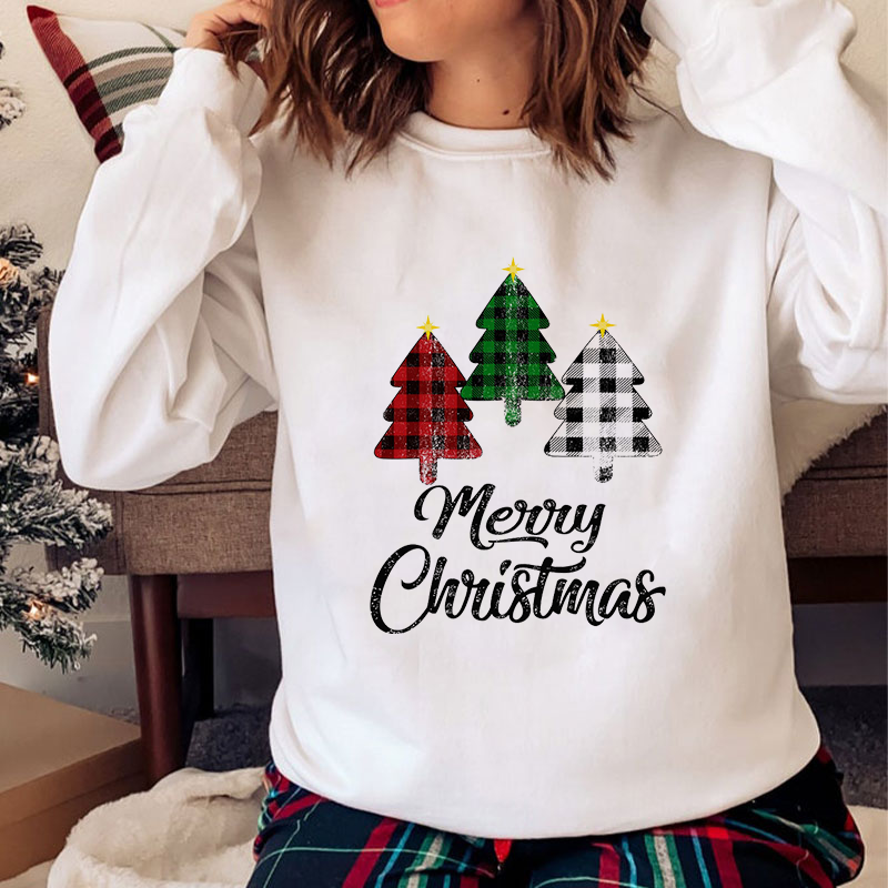 Jolly Christmas O-Neck White Sweater J