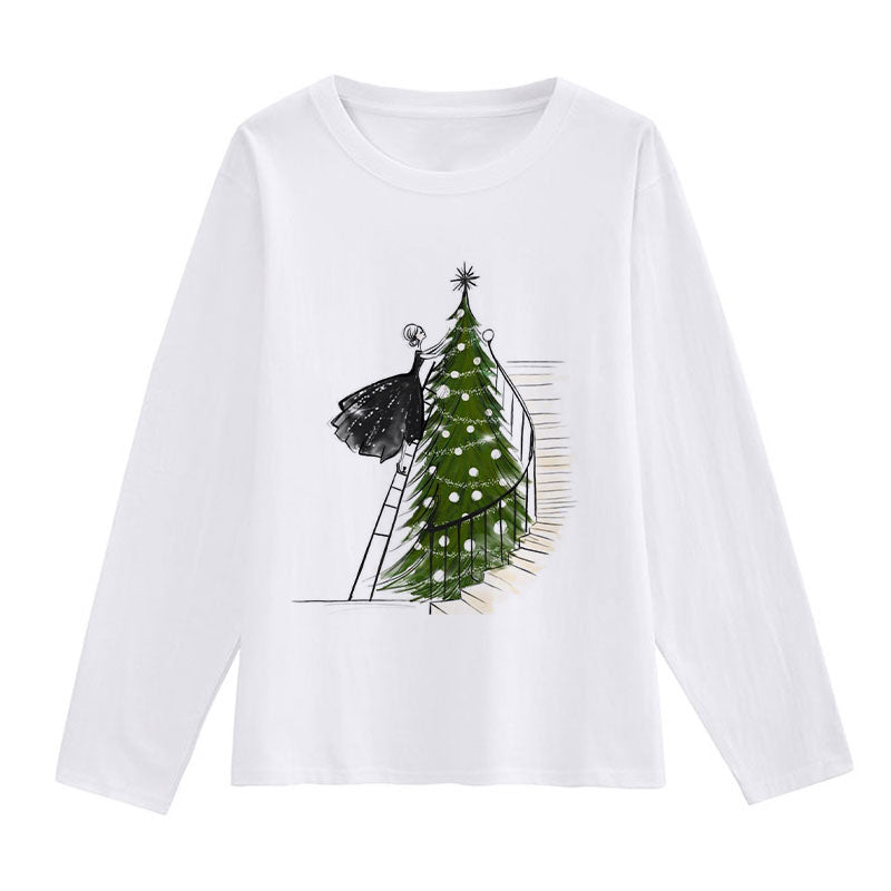 Merry Christmas Ladies White T-Shirt N