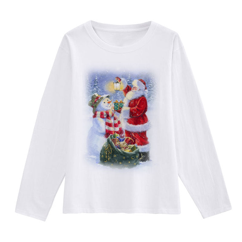 2021 Christmas Fashion Ladies White T-Shirt C