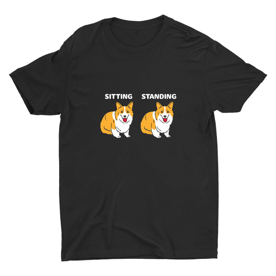 Sitting&Standing Corgi Cotton Tee