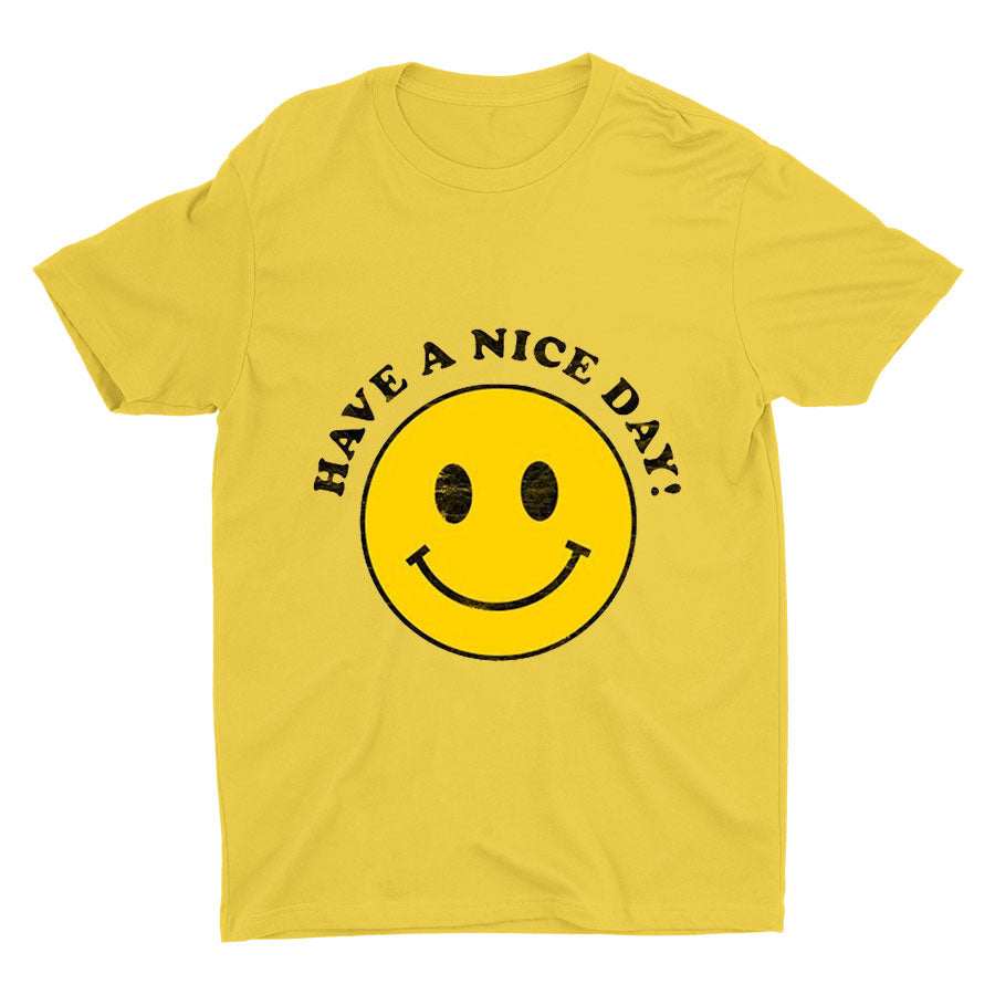 Have A Nice Day Smiling Face Printed T-shirt