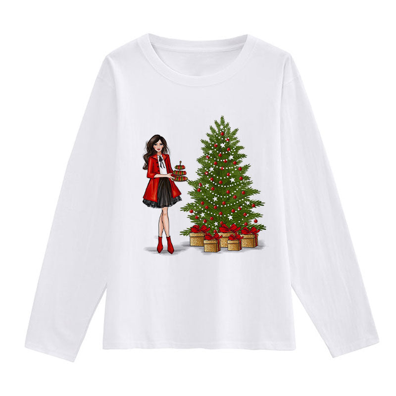 HAPPY 2021 Christmas Women White T-Shirt Y